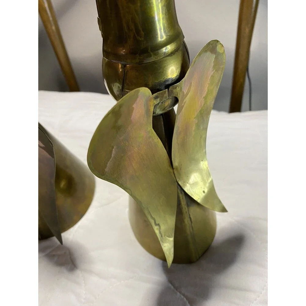Brass Angel Candle Holders Jaipur? India Brutalist Style - 2 Qty. Heavy Brass